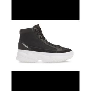 ADIDAS Womens Black 1" Platform Bootie Kiellor Xtra Round Toe Wedge Sneakers 9